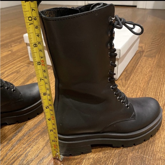 NIB Benvenuti black leather Tall combat boots zip size 36 (us 6) made in Italy - Picture 6 of 8